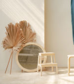 sparse interior design with feather details