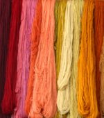 colorful unspun yarn