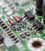 closeup of electronic chip board