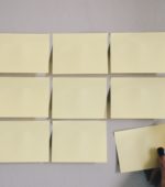 post it notes on wall with ideas