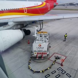 refueling of an airplane on the tarmac